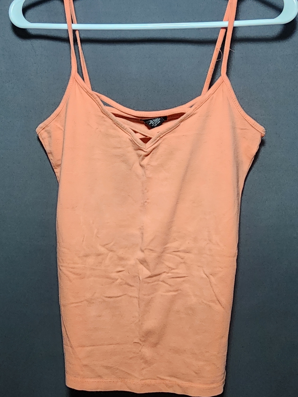 Rue21 Peach Crisscross V-Neck Tank Top Womens Size Medium - Picture 2 of 4